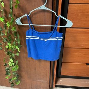 Blue Cropped Tank Top